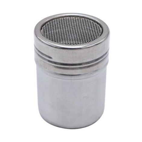 VtiziklLot de 2 shakers à sucre en acier inoxydable avec couvercle, shaker à mailles fines pour bicarbonate de soude, cacao, fécule de maïs, farine, café, etc.