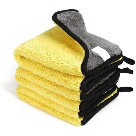 VtiziklLot de 3 Chiffons Microfibre Voiture, 1200GSM Ultra Absorbant Serviettes en Microfibre - Séchage Rapide, Réutilisable pour Nettoyage, Polissage de Voiture ou Usage Domestique, 30x30cm