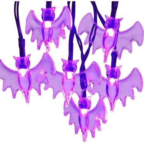 VtiziklLumières décoratives d'halloween, 30 pièces, LED araignée chauve-souris fantôme, lumières solaires intérieures et extérieures, décoration de fête d'halloween
