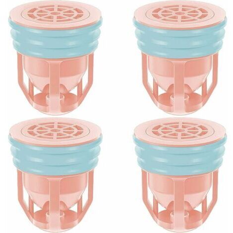 VtiziklNoyau de Siphon de Sol, Grille Douche Anti Cheveux Siphon,Siphon de Sol PVC, Drain de Plancher avec Passoire Filtre,pour Salle De Bain Jardin,4 PCS,Rose