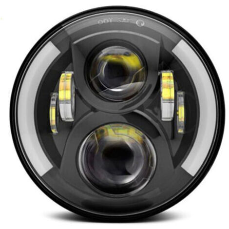 VtiziklPhares Led De Moto 12 V / 24 V, Clignotants Retro Ronds, Remplacement De Phare Jeep Wrangler De 7 Pouces