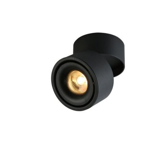 VtiziklPlafonnier LED d'intérieur 5W, réflecteur orientable, plafonnier, plafonnier tournant et spot au sol, 10x10cm (lumière neutre) (noir) [A-level energy +]