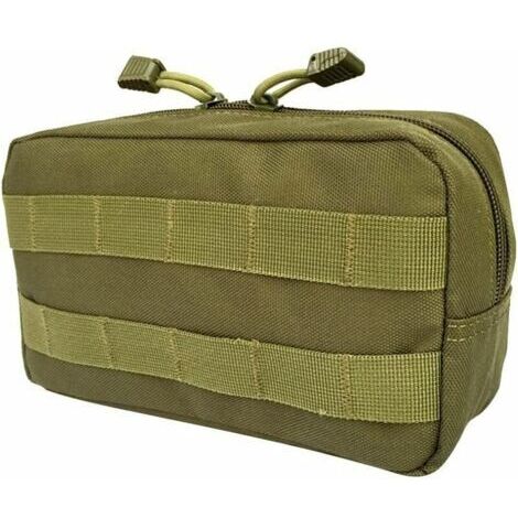 VtiziklPoches pour sac à dos Poche Portable Sac Outil Premier Secours Molle Utilitaire Fermeture à Glissière Housse Étanche - Vert