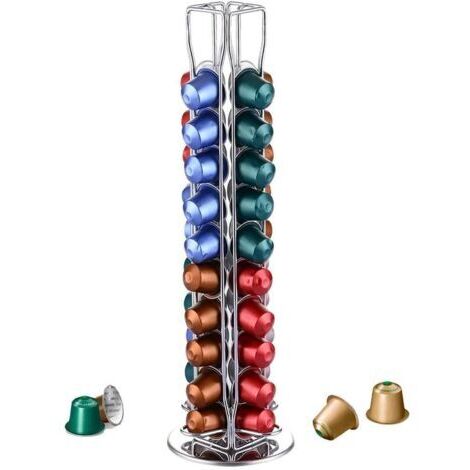 VtiziklPorte Capsules NespressoOriginal Rotatif Distributeur Présentoir - Pour 40 Pièces-Support Capsules Original Rangement Solution Économie d'espace