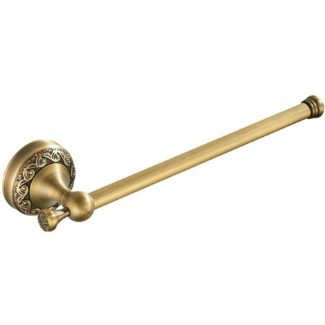 VtiziklPorte-serviettes Nouveau porte-serviettes rétro en cuivre gaufré pour toilettes de salle de bain (F8331 Barre simple courte antique)