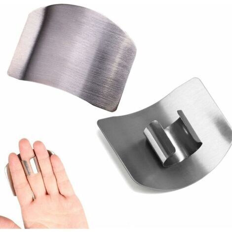 Vtiziklprotège-doigts en acier inoxydable pour couper les doigts - Outil de cuisine sûr pour protéger les mains - Évite de blesser lors du tranchage et de couper en dés (2PCS)
