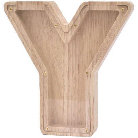 VtiziklRéservoir de Stockage de Lettres Alphabet A-Z, Tirelire en Bois Tirelire Tirelire Creative Vingt-Six Alphabet Anglais avec Y