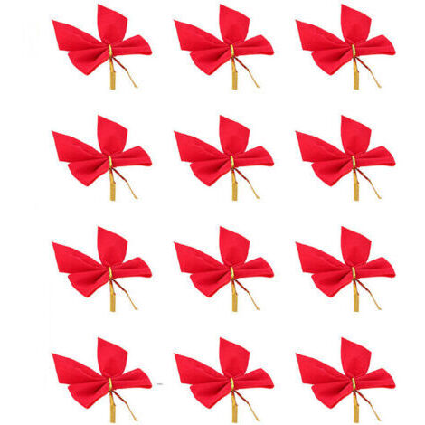 VtiziklSapin De Noël Bow Décoration Boules fête de Noël Jardin Noeuds Ornement - Rouge