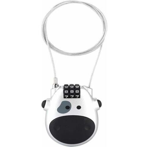 VtiziklSerrure à combinaison de vélo,Câble Antivol Compact,Antivol Avec Code à 3 Chiffres,Antivol Câble Rétractable,Antivol Scooter, Antivol à Combinaison Vélo,Antivol Code Universel Argent