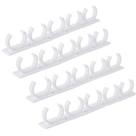 VtiziklSupport de rangement en plastique avec 5 crochets pour portes d'armoires de cuisine, bocaux et pots à épices pour montage mural, lot de 4