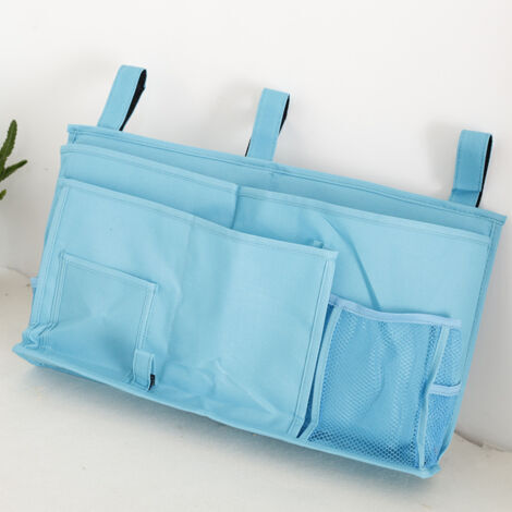 VtiziklSupport de rangement pour lit superposé Support de chevet suspendu pour étudiants du Collège Chariot de panier de lit multi-poches (bleu)