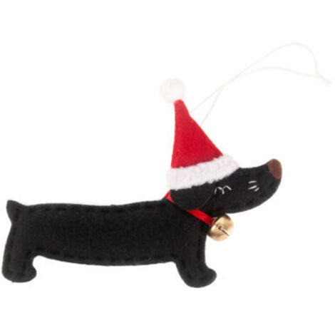 VtiziklTeckel Arbre de Noël Noël Teckel Décoration d'intérieur pour décorer les arbres de Noël, fêtes, portes, fenêtres, cheminées, ornements, stylos（noir）