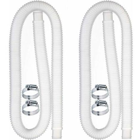 VtiziklTuyau de Remplacement pour Piscine, Accessoires de Tuyau de Pompe À Filtre avec 4 Clips Métalliques, Tuyau de Piscine Long de 59x1,25 Pouces pour Pompe, Accessoires de Piscine