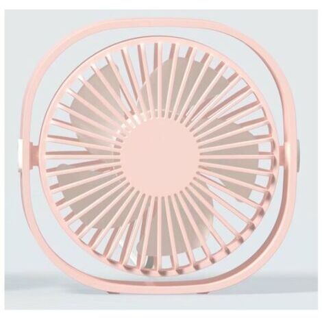 VtiziklVentilateur de bureau USB 3 vitesses 360 degrés Mini ventilateur à vitesse variable en rose
