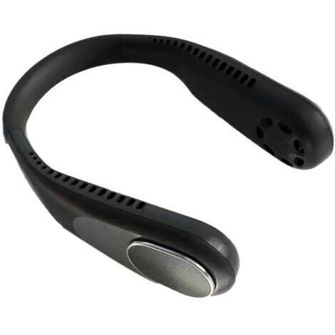 VtiziklVentilateur de cou sans feuilles paresseux charge USB muet mini étudiant sport noir