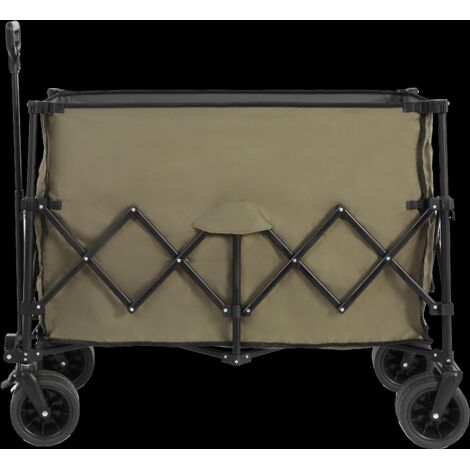 VTT pliable, capacité de charge de 100 kg, grandes roues, véhicule de jardin multifonction pliable et robuste de 300 L, équipé de grandes roues tout-terrain et d'un porte-gobelets. Vert militaire.
