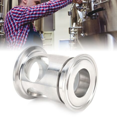 Vue d'Processus Brassage Miniature avec Indicateur de Flux en Verre - Accessoire Fitting pour Machine à Brewing - Silicone, Acier Inoxydable, Dimensions 6x5.3x5.3cm