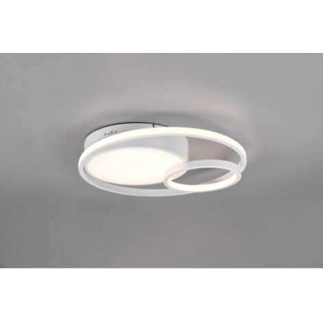 VUELTA PLAFONIERA LED BIANCA 3 DIFFUSORICON DIMMERAZIONE INTENSITA' E TEMPERATURA DI COLORE D. 48CM. LED 30W, 2.300K-3.000K-4.000K