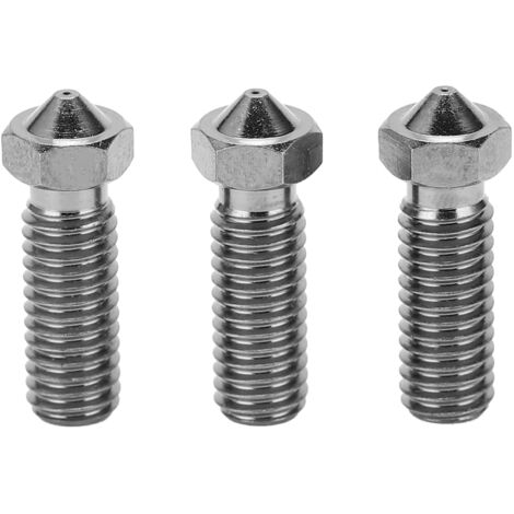 Vulkandüse aus gehärtetem Stahl für Hochtemperatur-3D-Druck – 3er-Pack, 1,75 mm M6