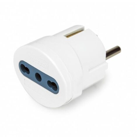 Vultech AT-06 adattatore per presa di corrente Tipo F Tipo L (IT) + Tipo F Bianco