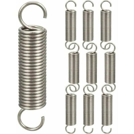 VURAHOME - 10 molle a doppio gancio, molle di tensione, molle di compressione, assortimento di molle a gancio, 1,21145 mm