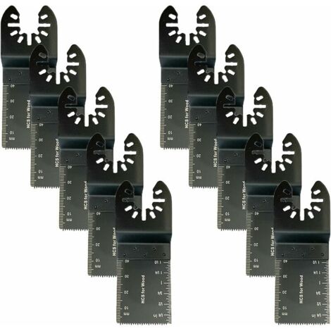 VURAHOME - 10 Pcs Multifonction Saw Blades Accessoires, 34Mm Outil Multifonction Lames, Outils Oscillants Multifonctions Universelle, De Scie Universelle Pour Fein Multimaster, Makita, Dewalt Et Plus 