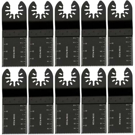 VURAHOME - 10 pièces 34mm lames oscillantes en acier au carbone outils de bricolage polyvalents pour scier couper gratter façonner polir dissolvant de coulis (10 pièces)