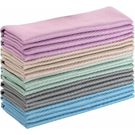 VURAHOME - 10 pièces Chiffons en microfibre en écailles de poisson Chiffon de polissage Chiffon en microfibre absorbant non pelucheux 30 cm x 40 cm (couleur aléatoire)