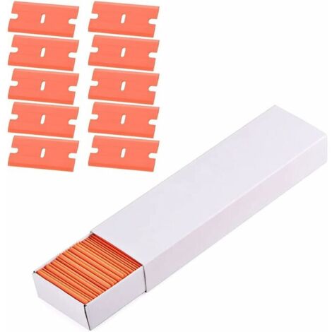 VURAHOME - 100 Pcs Lame de Grattoir, Lame Grattoir Plastique Lames Rechange Grattoir, Lame de Remplacement Grattoir pour Un Grattoir, Essuyez la Colle Étiquette Non Rayé