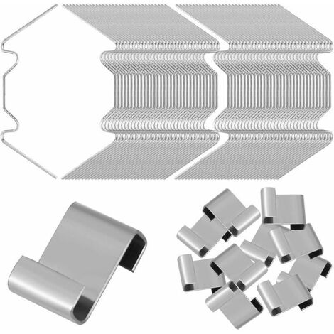 VURAHOME - 100 pièces Clips de Vitrage pour Serre 304 Acier Inox Clip W/Z Type pour Serre Polycarbonate Verre
