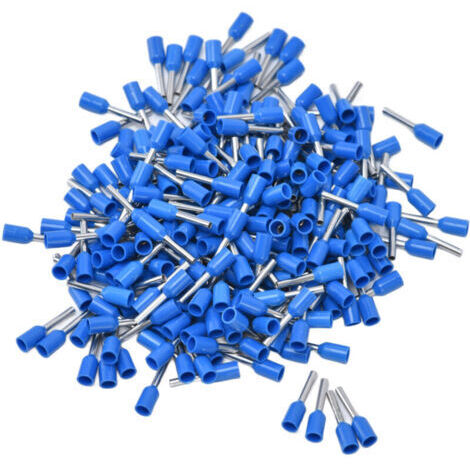 VURAHOME - 1000Pcs Bornes à sertir isolées pour broches électriques 20 AWG Kit de connecteurs d'extrémité de cordon E7508 Bleu,DUBUNS