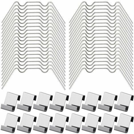 VURAHOME - 100Pcs Clips de Vitrage pour Serre Inclure 50Type W Serre Pinces en Acier Inoxydable et 50 Clips de Type Z pour Vitre de Serre,de