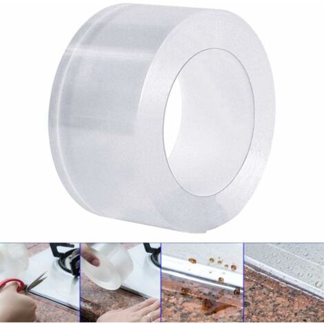 VURAHOME - 10m × 5cm Bandes d'angle de cuisine en PVC étanche Bande de mastic mural Ruban adhésif d'étanchéité en acrylique (transparent)
