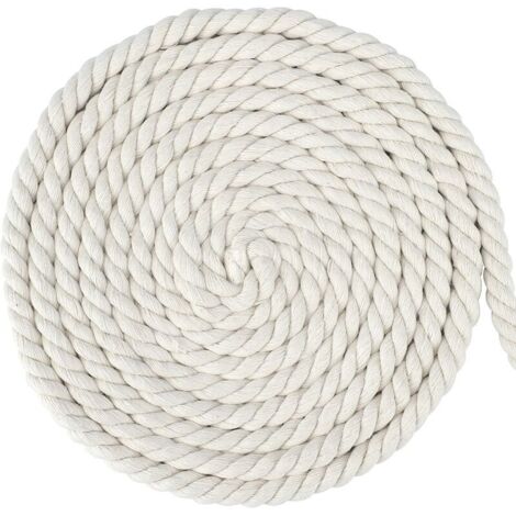 VURAHOME - 10M Corde en Coton Blanc Corde Macramé 12mm Fil Macramé Macrame Corde pour DIY Hanging Plante Decoration Murale,Tisser Ornements de Bohême