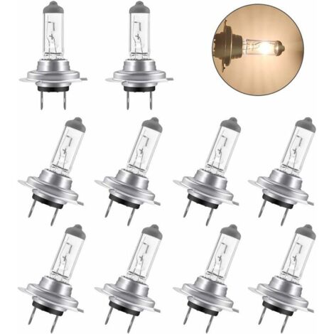 VURAHOME - 10pcs Ampoule halogène Led 12V H7 55W, Durable Ampoule blanche chaude Feux de route / feux de croisement pour voiture