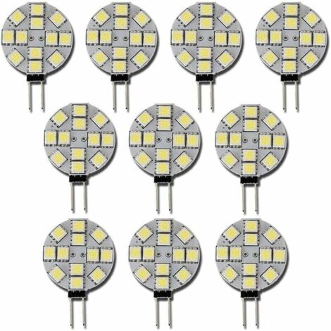 VURAHOME - 10x Ampoule LED G4 DC 12V Non dimmable Blanc 6000K Ampoule de lumière Remplacement 20W Lampe halogène pour Cuisine Camping-Car RV remorque Bateau