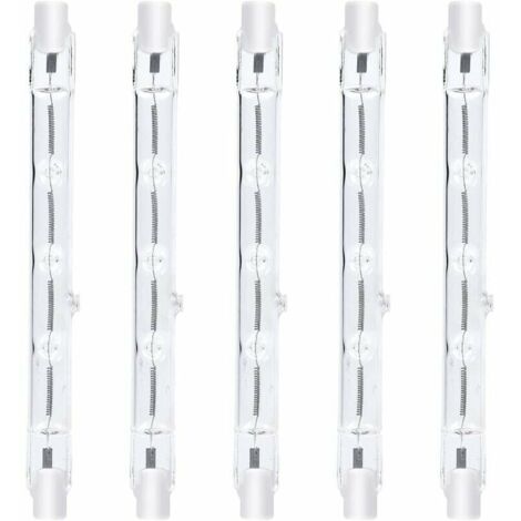VURAHOME - 118mm R7s Dimmable ampoule halogène crayon 300W Blanc Chaud 2800K r7s linéaire 3000lm AC220-240V J118 Projecteur Halogène Linéaire pour l’éclairage de paysage, sécurité, lampadaire (5pcs) [