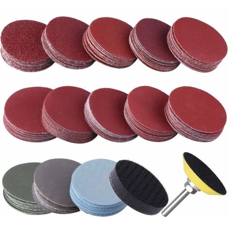 VURAHOME - 130 Pièces Disques Abrasifs 50mm Disques de Ponçage Grain 80 120 150 240 320 400 600 800 1000 1200 1500 2000 3000 pour Meulage Fraisage Gravure