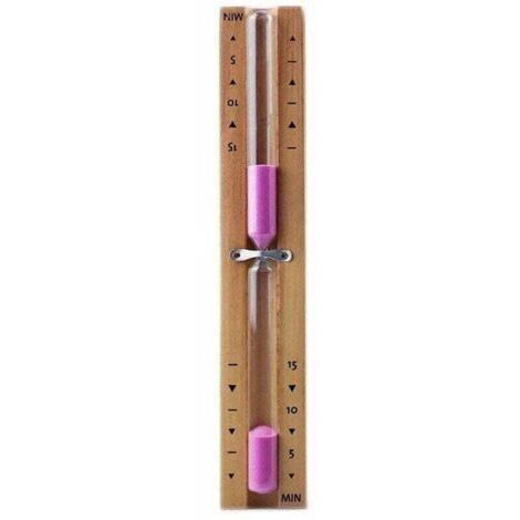 VURAHOME - 15 Minutes Sablier Sauna, XU, Sablier Sauna Sable Minutes Rotatif en Bois avec Horloge en Verre et Sables Roses -