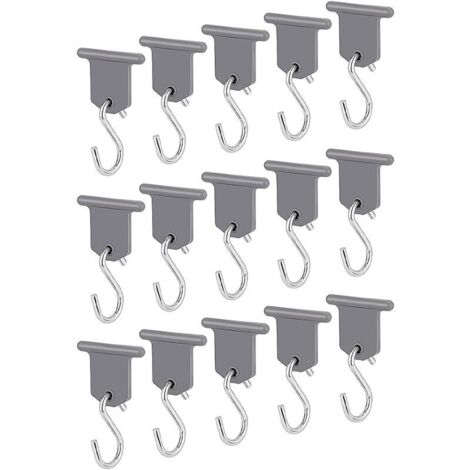VURAHOME - 15 paia di ganci per tendalino per camper, accessori per tendalino per camper, ganci a forma di S, facili da installare per camper, roulotte, forniture per interni ed esterni, tende nataliz