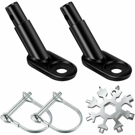 VURAHOME - 2 Jeux Coupleur de Remorque de Vélo Connecteur en Aicer Attache Remorque de Vélo Adaptateur D'attelage de Remorque Montage Coupleur avec Outil Multifonction Flocon de Neige 18 en 1