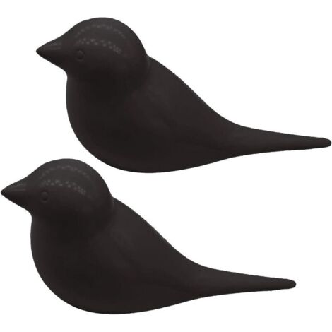 VURAHOME - 2 pcs Crochet de décoration d'oiseau mural italien décoration murale de porte de chambre patère en trois dimensions patère simple patère cadeau en résine (noir 11cm),