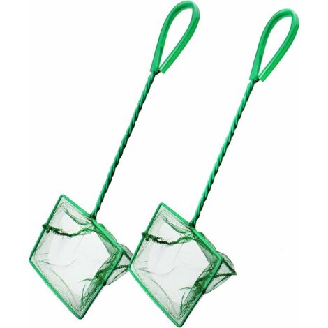 VURAHOME - 2 Pièces Epuisette Aquarium, Filet De Pêche Avec Poignée Petit Filet De Pêche Pour Reservoir De Poissons D'Aquarium