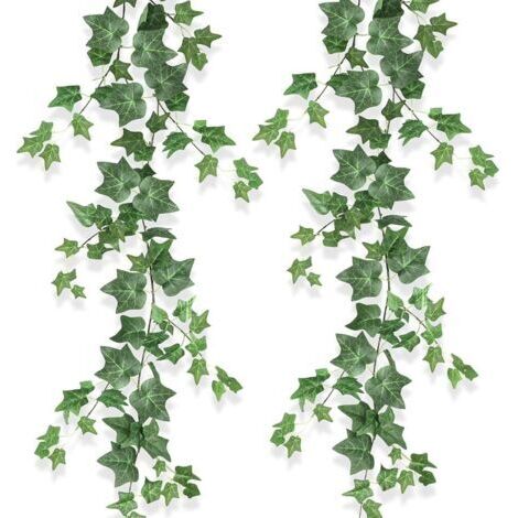 VURAHOME - 2 Pièces Lierres Artificielles Guirlande Faux Lierre Feuillage Artificiel Plantes Grimpantes Artificielles Interieur Extérieur Vigne Faux Décoration pour Chambre Jardin Bureau Fête Mariage
