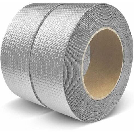 VURAHOME - 2 Pièces Ruban Butyle Bande Etancheite Toiture: Butyle en Aluminium Bande D'étanchéité, XU, 50mm x 5m, Ruban Anti Fuite Eau pour Usage Extérieur -