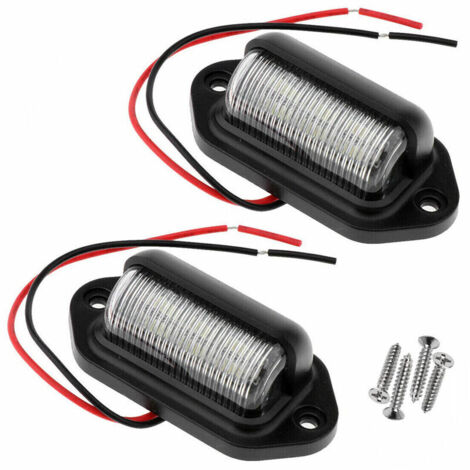 VURAHOME - 2 pièces universel rouge blanc 12V 24V feux de plaque d'immatriculation lampe bateau remorque RV camion