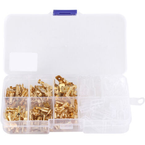 VURAHOME - 210Pcs Connecteurs de bornes de fil électrique mâles femelles isolées en or 2,8/4,8/6,3 mm,DUBUNS