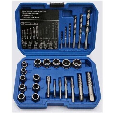 VURAHOME - 26pcs douille extracteurs de boulons antivol, XU, Extracteur d'ecrou endommagés Cr-Mo Matériau 8-19mm -