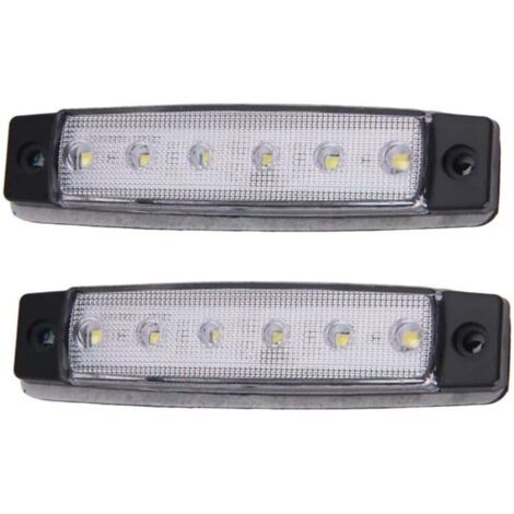 VURAHOME - 2pcs 12v 6 LED gabarit de remorque feu arrière Feux de Position Clignotants latéraux de Lampe de signalisation Feux de Bord (Blanc)