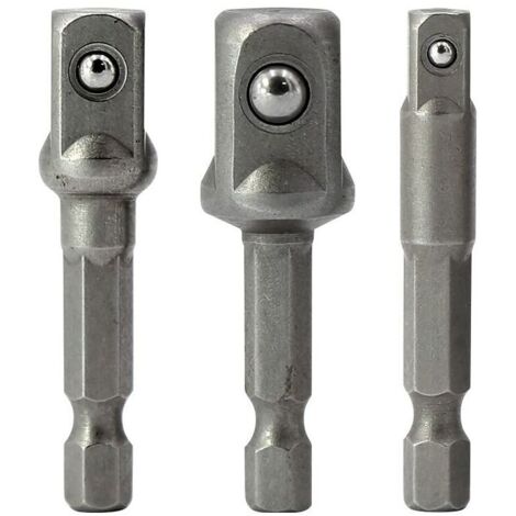 VURAHOME - 3 Piece Adaptateur écrou hexagonal bouchon adaptateur tournevis Douille d'écrou de douille de prise d'adapteur 1/4",/1/2",/3/8"